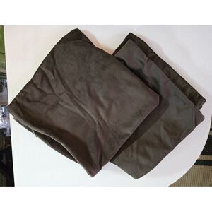 Dezene soft Brown Polyester micro suede Throw Pillow Covers 18x18 Inch Set Of 2